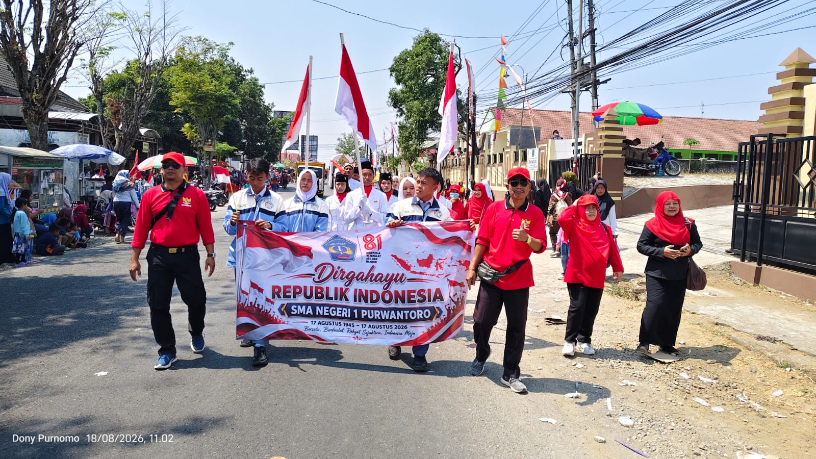 SMAN 1 Purwantoro Meriahkan Pawai Pembangunan HUT RI Tingkat Kecamatan Purwantoro